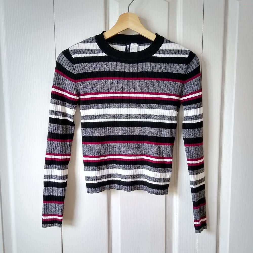 H&M Lightweight Striped Ribbed Sweater